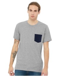 BELLA + CANVAS 3021 Men's Jersey Pocket Tee – 4.2 oz. Airlume Cotton Retail-Fit Short-Sleeve Tee with Left Chest Pocket