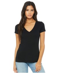 BELLA CANVAS 6035 Women's Jersey Deep V-Neck Tee – 4.2 oz. 100% Airlume Cotton Women's Slim-Fit Deep V-Neck Tee | Multiple Colorways