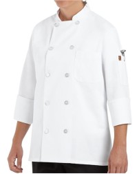 Chef Designs 401 Women's Ten Button Chef Coat - 7 oz. 65/35 Poly/Cotton Twill Soil-Release Double-Breasted Chef Coat | S-3XL