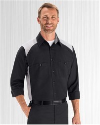 Red Kap SP18 Men's Motorsports Long Sleeve Shirt – 4.25 oz. 65/35 Poplin, Color-Block, Touchtex | Multiple Colors