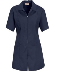Red Kap KP43 Women's Zip Front Smock – 4.25 oz. 65/35 Poly/Cotton Poplin, Princess Seams, Hip-Length | XS–3XL