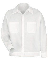 Red Kap SP35 Men's Button-Front Shirt Jacket – 4.25 oz. 65/35 Poplin, Concealed Buttons, Gripper Cuffs, Two Patch Pockets