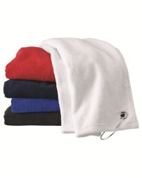 Carmel Towel Company C1518GH Velour Hemmed Towel with Grommet & Hook – 100% Cotton Velour | 15