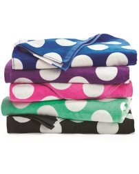 Carmel Towel Company C3060P Polka Dot Velour Beach Towel – 100% Cotton Velour Fiber-Reactive Patterned Towel | 30” x 60”