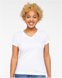 LAT 3507 Women's Fine Jersey V-Neck Tee – Women's 4.5 oz./yd² Short-Sleeve T-Shirt | S–2XL