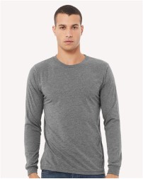 BELLA + CANVAS 3513 Unisex Triblend Long Sleeve Tee – 3.8 oz. 50/25/25 Poly/Airlume Cotton/Rayon Triblend Long-Sleeve Crew Tee | XS–3XL