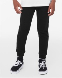 BELLA + CANVAS 3727Y Youth Sponge Fleece Jogger Sweatpants – 7 oz. 52/48 Airlume Cotton/Poly Fleece Youth Jogger | S–L