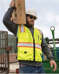 Kishigo 1513-1514 Unisex Premium Black Series Heavy-Duty Vest – Unisex safety vest | M–5XL | ANSI/ISEA 107-2015/2020 Type R Class 2