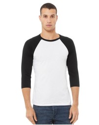 BELLA + CANVAS 3200 Unisex Three-Quarter Sleeve Baseball Tee – 3.6 oz. 52/48 Cotton/Poly Contrast Raglan Baseball Tee