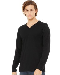 BELLA + CANVAS 3425 Unisex Long Sleeve V-Neck Tee – 3.8 oz. Triblend / 4.2 oz. Airlume Cotton Long-Sleeve V-Neck Tee with Ribbed Cuffs