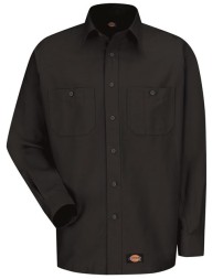 Dickies WS10 Men’s Long Sleeve Work Shirt – 5.25 oz. 60/40 Cotton/Polyester Canvas | Moisture-Wicking | Underarm Gussets