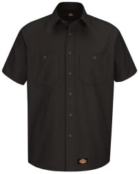 Dickies WS20 Men’s Short Sleeve Work Shirt – 5.25 oz. 60/40 Cotton/Polyester Canvas | Moisture-Wicking | Underarm Gussets