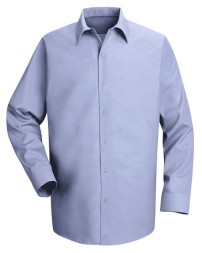 Red Kap SP16 Men's Specialized Pocketless Poplin Long Sleeve Work Shirt – 4.25 oz. 65/35 TouchTex II, Food Processing
