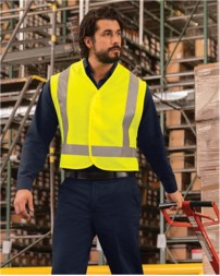 Red Kap VYV6 Hi-Visibility Safety Vest - 3.6 oz. 100% Polyester ANSI/ISEA 107-2015 Type R, Class 2 | Unisex S/M-4/5XL