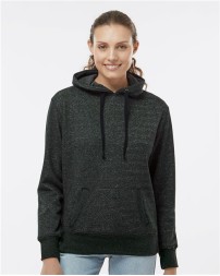 J. America 8860 Women's Glitter French Terry Hooded Sweatshirt – 8 oz. Women's pullover hoodie | S–3XL