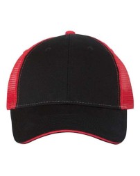 Valucap S102 Sandwich Trucker Cap – 55/45 Cotton/Polyester Twill Front | 100% Polyester Mesh Back | Sandwich Visor
