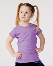 Rabbit Skins 3316 Toddler Girls Fine Jersey Tee – 4.5 oz. 100% CRSC Cotton, Longer Length | 2T–5/6