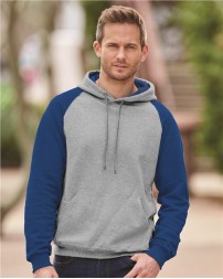 JERZEES 96CR Unisex NuBlend Colorblocked Raglan Hooded Sweatshirt – 8 oz. Unisex pullover hoodie | S–3XL