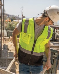 Kishigo 1509 Unisex Black Bottom Mesh Class 2 Vest – Unisex safety vest | S/M–4/5XL (dual sizes) | ANSI/ISEA 107-2015/2020 Type R Class 2