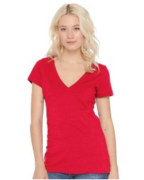 Next Level 6640 Women's CVC Deep V-Neck T-Shirt – 4.3 oz. 60/40 Combed Cotton/Poly Women's CVC Deep V Tee | S–2XL