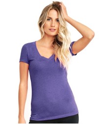 Next Level 6740 Women's Triblend Deep V-Neck T-Shirt – 4.3 oz. 50/25/25 Poly/Cotton/Rayon Women's Deep V Tee | S–2XL