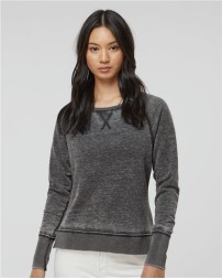 J. America 8927 Women's Zen Fleece Raglan Sweatshirt – 7 oz. Women's crewneck sweatshirt | S–2XL