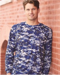 Badger 4184 Men's Digital Camo Long Sleeve T-Shirt – 100% Sublimated Polyester Full-Body Digital Camo LS Tee | XS–4XL