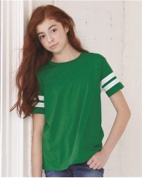 LAT 6137 Youth Football Fine Jersey Tee – Youth 4.5 oz./yd² Short-Sleeve Football T-Shirt | XS–XL (Youth)