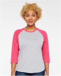LAT 3530 Women's Baseball Fine Jersey Three-Quarter Sleeve Tee – Women's 4.5 oz./yd² Three-Quarter Sleeve Baseball Tee | XS–3XL