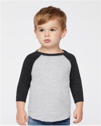 Rabbit Skins 3330 Toddler Baseball Fine Jersey Three-Quarter Sleeve Tee – 4.5 oz. CRSC Cotton | 2T–5/6