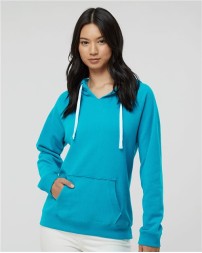 J. America 8836 Women's Sueded V-Neck Hooded Sweatshirt – 9 oz. Women's pullover hoodie | S–2XL
