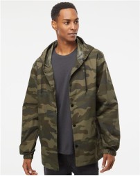 Independent Trading Co. EXP95NB Men's Water-Resistant Hooded Windbreaker –  Men's Snap-front hooded windbreaker | XS–3XL