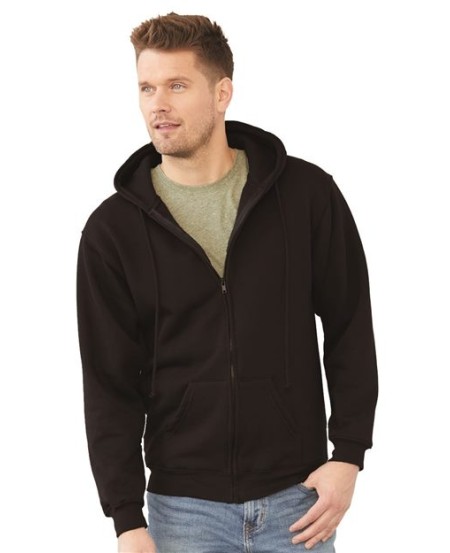 Bayside 900 Unisex USA-Made Full-Zip Hooded Sweatshirt – 9.5 oz. 80/20 Cotton/Poly Full-Zip with Split Pouch Pocket | S–5XL
