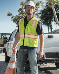 Kishigo 1527-1528 Unisex Economy Contrasting Vest with Zippered Front – Unisex safety vest | S/M–4/5XL (dual sizes) | ANSI/ISEA 107-2015/2020 Type R Class 2