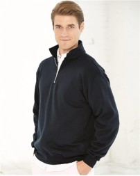 Bayside 920 Unisex USA-Made Quarter-Zip Sweatshirt – 9.5 oz. 80/20 Cotton/Poly Silver Metal Zipper Cadet Collar | S–5XL