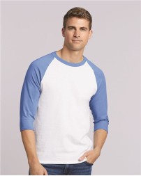 Gildan 5700 Unisex Heavy Cotton® Raglan Three-Quarter Sleeve T-Shirt – 5.3 oz. 100% US Cotton | 3/4 Raglan Sleeves | Rib Cuffs | Classic Fit | Tubular Body | US Cotton Trust Protocol