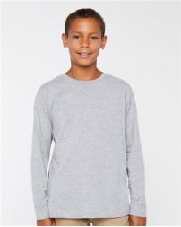 LAT 6201 Youth Fine Jersey Long Sleeve Tee – Youth 4.5 oz./yd² Long-Sleeve T-Shirt | XS–XL (Youth)