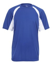 Badger 2144 Youth B-Core Hook T-Shirt – 3.5 oz. 100% Polyester Moisture-Management Youth Two-Tone Hook Performance Athletic Tee | XS–XL