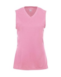 Badger 2163 Girls' B-Core Sleeveless T-Shirt – 3.5 oz. 100% Polyester Moisture-Management Youth Girls V-Neck Sleeveless Performance Tank | XS–XL