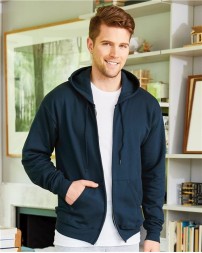 Hanes P180 EcoSmart Full-Zip Hooded Sweatshirt – Unisex 7.8 oz. 50/50 Cotton/Poly Full-Zip Hoodie | S–3XL