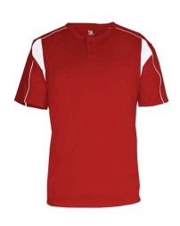 Alleson Athletic 2937 Youth B-Core Pro Placket Jersey – 100% Polyester Antimicrobial Contrast Piping Two-Button Jersey | Youth XS–L