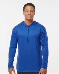 Badger 4105 Unisex B-Core Hooded Long Sleeve T-Shirt – 3.5 oz. 100% Polyester Hooded LS Tee | XS–4XL