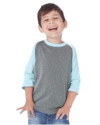 Next Level 3352 Youth CVC Three-Quarter Sleeve Raglan T-Shirt – Youth 4.3 oz./yd², 60/40 combed ring-spun cott | XS–XL