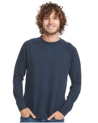 Next Level 9000 Unisex Laguna Raglan Crewneck Sweatshirt – 5.3 oz. 60/40 Cotton/Poly Fleece Raglan Crew | XS–3XL