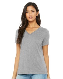 BELLA CANVAS 6405CVC Women's Relaxed Heather CVC V-Neck Tee – 4.2 oz. 52/48 Airlume Cotton/Poly CVC Heather Relaxed-Fit Women's V-Neck Tee