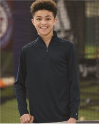 Badger 2102 Youth B-Core Quarter-Zip Pullover – 3.5 oz. 100% Polyester Moisture-Management/Antimicrobial Youth 1/4-Zip Performance Top | XS–XL