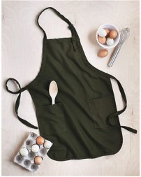 Q-Tees Q4350 Full-Length Apron with Pockets – 7.5 oz. 55/45 Cotton/Polyester with Two Patch Pockets | One Size