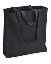 Q-Tees Q125300 14L Shopping Bag – 12 oz. Heavy Cotton Canvas Tote with Webbed Handles