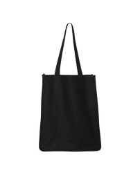 Q-Tees Q125400 27L Jumbo Shopping Bag – 12 oz. Heavy Cotton Canvas Tote with Full Side and Bottom Gussets