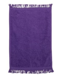 Q-Tees T100 Fringed Fingertip Towel – 100% Cotton, Velour/Terrycloth | 11